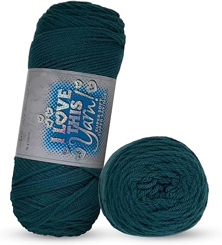I Love This Yarn 4 - Lana mediana para ganchillo y tejer, 355 yardas, lana acrílica para mantas de ganchillo, sombreros y más, suministros de