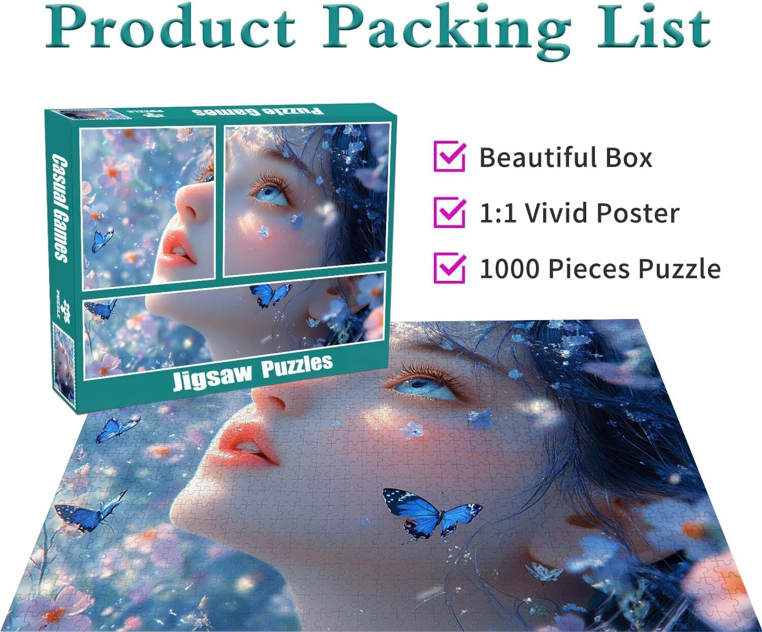 Puzzle Erwachsene 2000 Teile Mädchen Schmetterling Educa Jigsaw für Kinder ab 8 Jahren Mädchen Jungen, Erwachsene Impossible Klassische Puzzles, Anspruchsvoll Spielspaß, Als Geschenke 70x99cm t-766