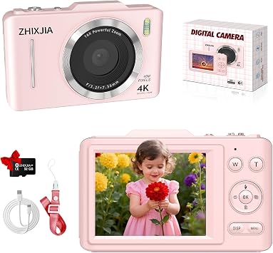 Digital Camera, 1080P FHD 4K 48MP Autofocus Compact Digital Camera with 2.8