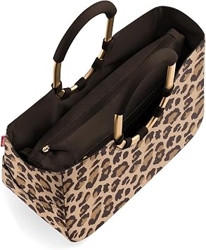 reisenthel Loopshopper M - Sturdy Bag with Practical Compartments Made from Recycled PET Bottles - Elegance When Shopping, Lots of Function Included, Leo Macchiato, M, Sports