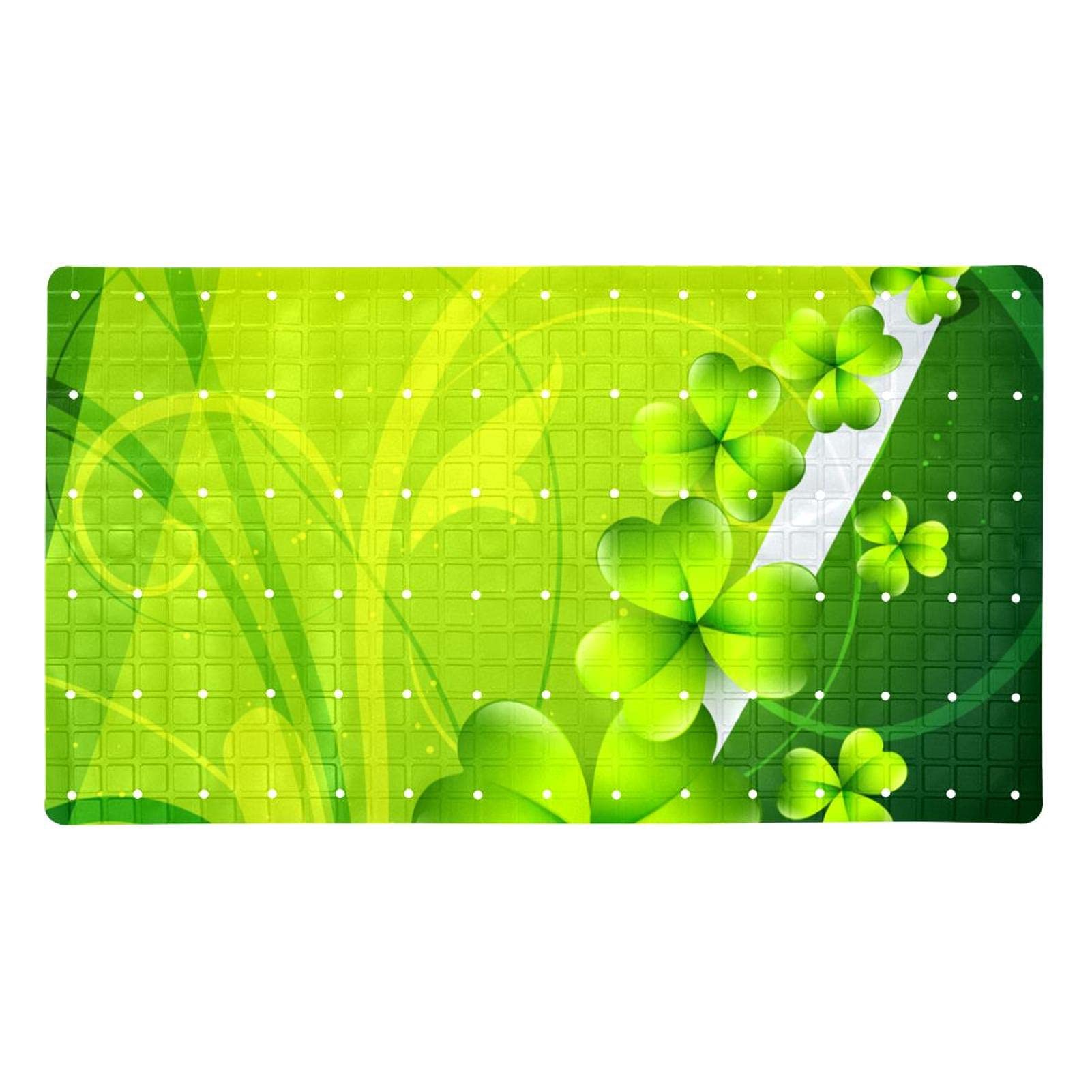 Tapis de bain antidérapant à ventouses 40 x 70 cm feuilles de trèfle