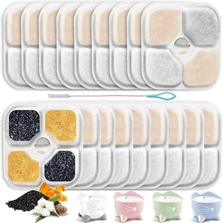 Cat Water Fountain Filter for Catit Pixi Cat Drinking Fountain 18 Pack Pet Fountain Filter Replacement for PIXI Cat Fountains for Drinking 2.5L, Triple Action Water Filter