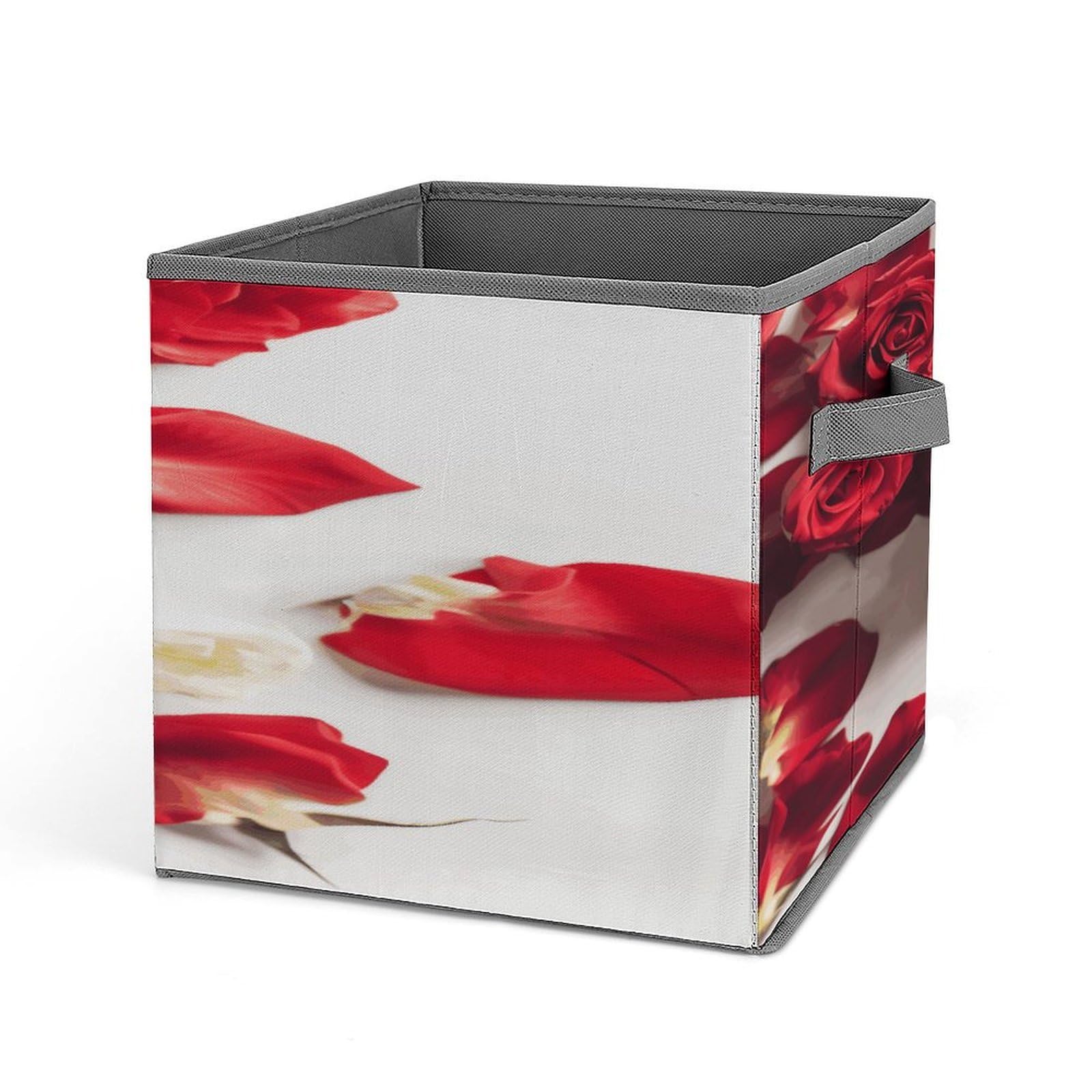 Fodpand Style Flowers On Background Storage Cubes Foldable Decorative Fabric, Storage Bins Baskets With Handles, Closet Organizers And Storage For Home, Office,Closet, Clothes