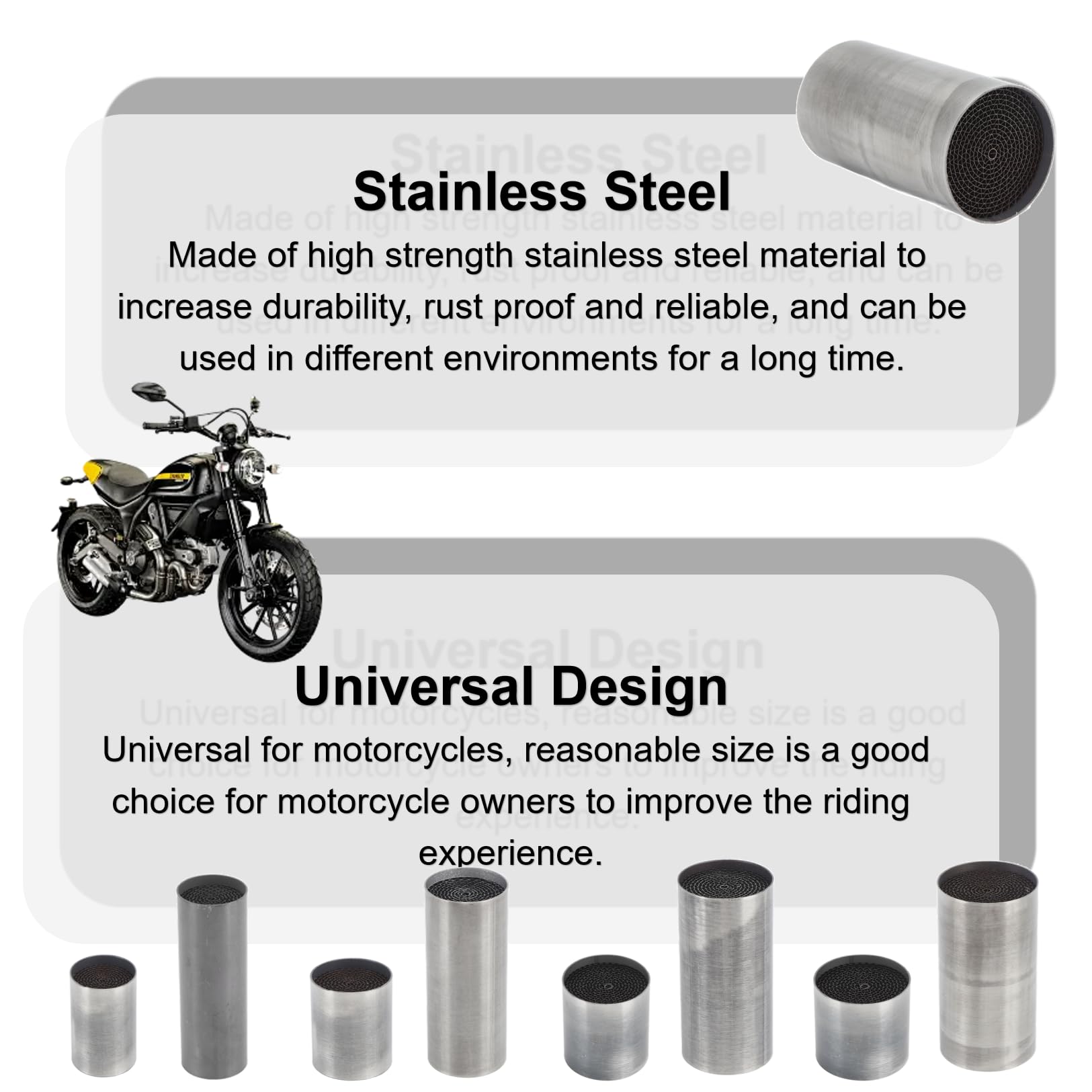 Catalyseur Universel de Tuyau d'échappement de Moto d'acier Inoxydable Résistant de Tuyau de Lien Catalytique (42 * 100mm) catalyseur Moto catalyseur Moto 42 mm Katalysators