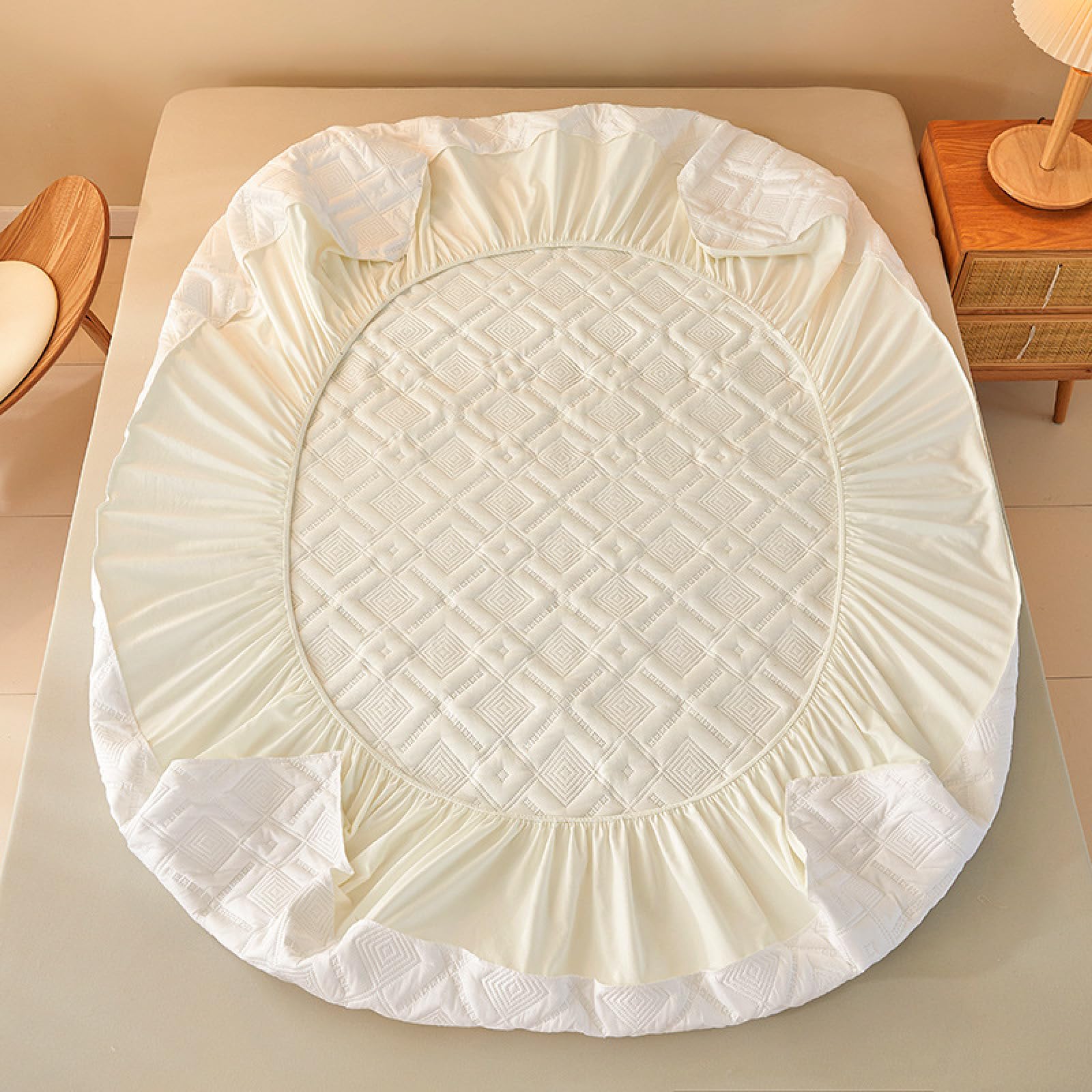 Matratzenschoner wasserdichte Spannbettlaken 200 x 220 cm Spannbettlaken, Atmungsaktive Matratzenbezug Wasserundurchlässiger Matratzen-Schutz Nässeschutz Spannbetttücher - Rosa