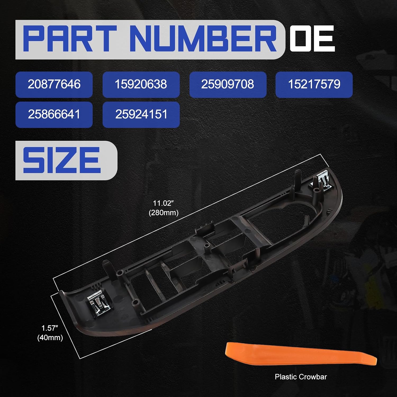 25924151 Window Switch Bezel Cover Front Left Driver Side Door Switch Panel Trim for 2007-2009 Chevy Chevrolet Suburban Silverado Tahoe Avalanche,GMC Yukon XL Replaces 20877646 15920638 25909708
