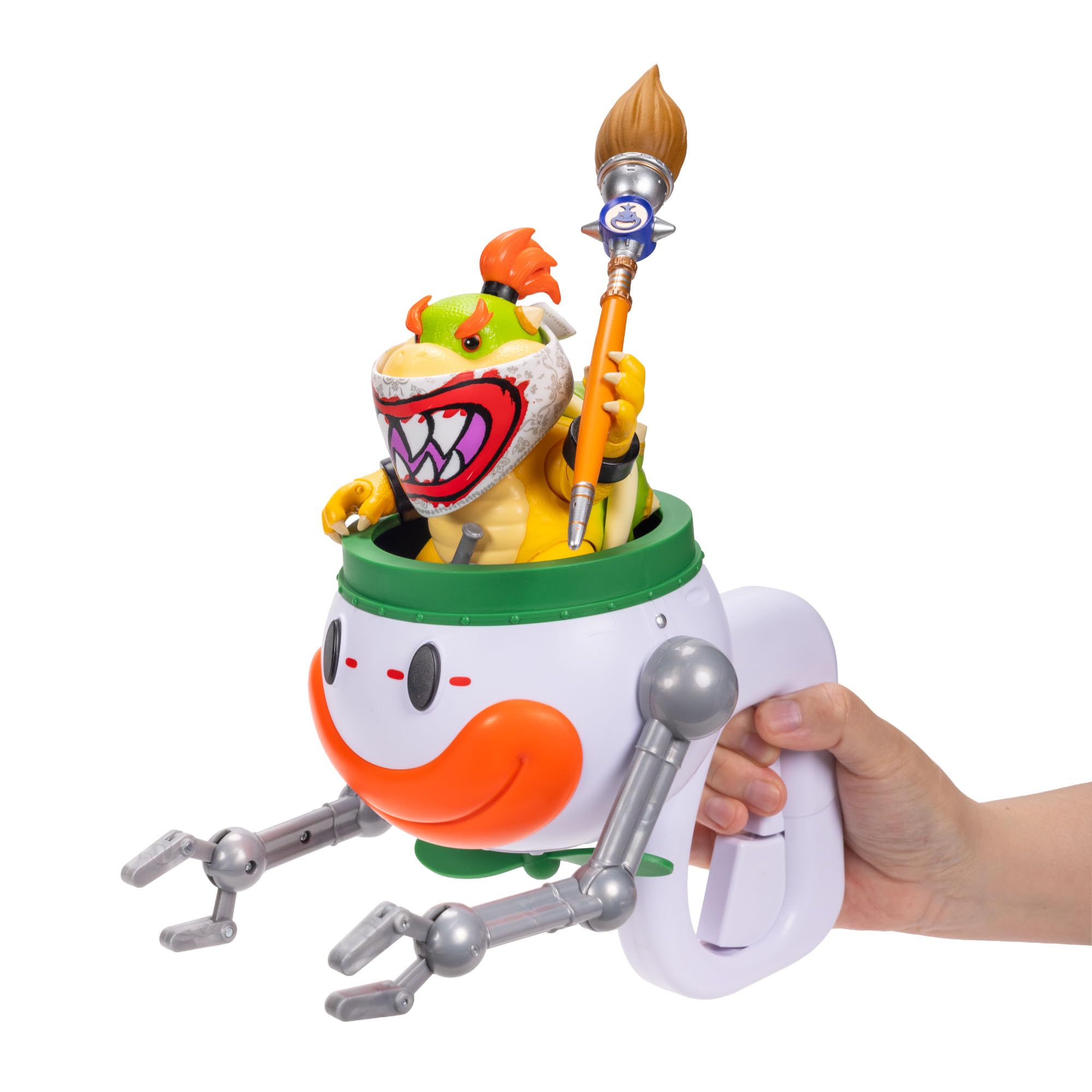 Der Super Mario Galaxy Movie – 13 cm große Bowser Jr.-Figur mit Clownauto, Pinsel und Wasser-Enthüllungsaufklebern