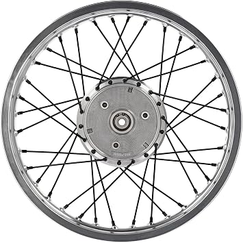 Spoke wheel 1.6 x 16 aluminum rim polished + black spokes - for Simson S50