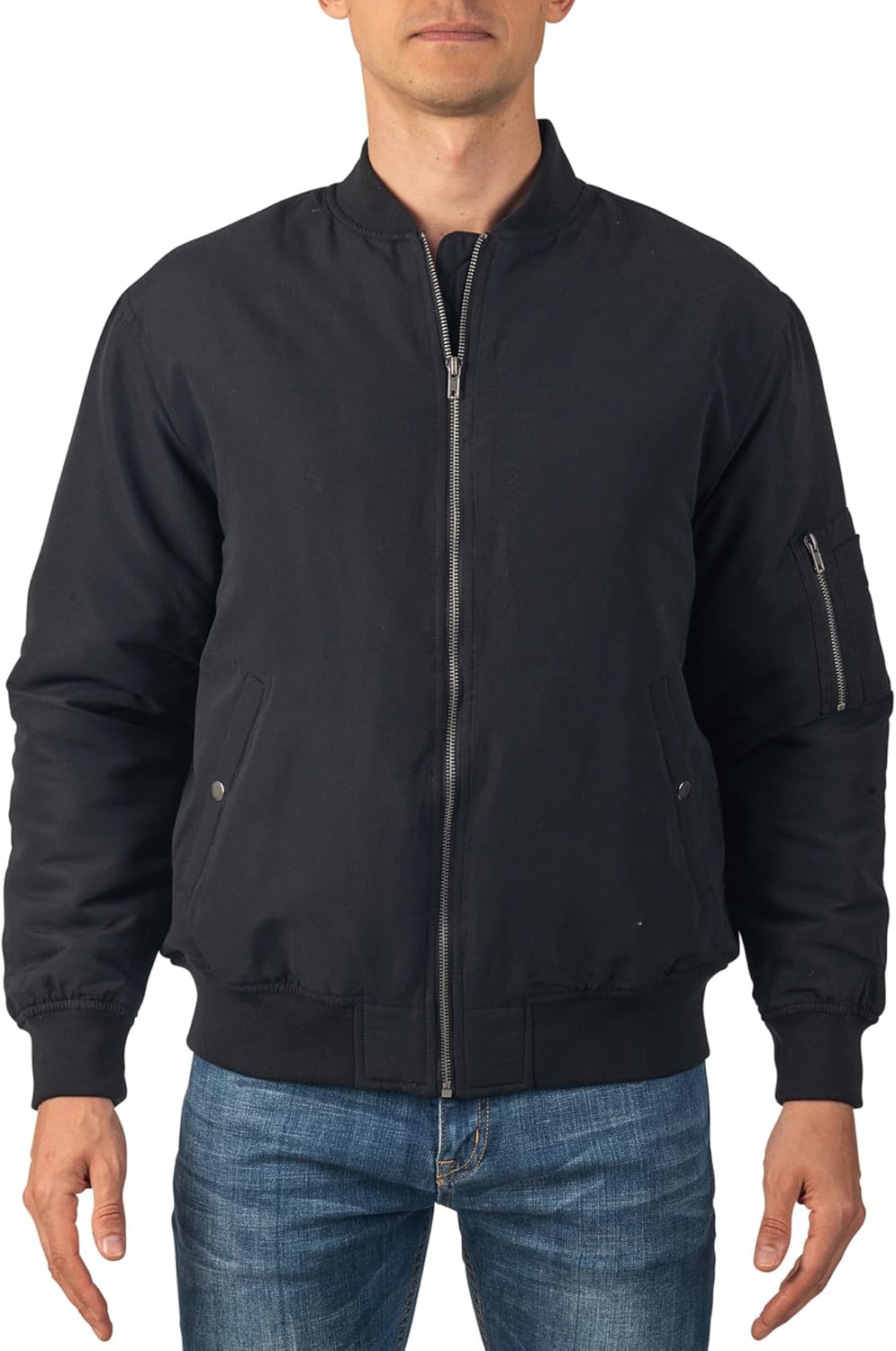 Alpine Swiss Damon Mens Bomber Jacket Warm Quilted Flight Jacket with Pockets Windbreaker Casual Layering Versatile Outerwear