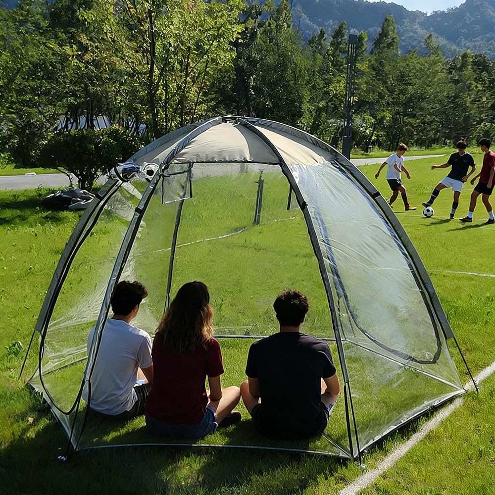 2 Person Transparent Sports Tent 360° Panoramic View Windproof Portable Outdoor Clear Bubble Tent for Winter Camping Fishing and Sports Activities