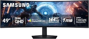 Moniteur de jeu incurvé SAMSUNG 49 po Odyssey G9 DQHD VA 144Hz 1ms VESA DisplayHDR600 Freesync DP - (LS49FG910ENXZA) [Version Canada]