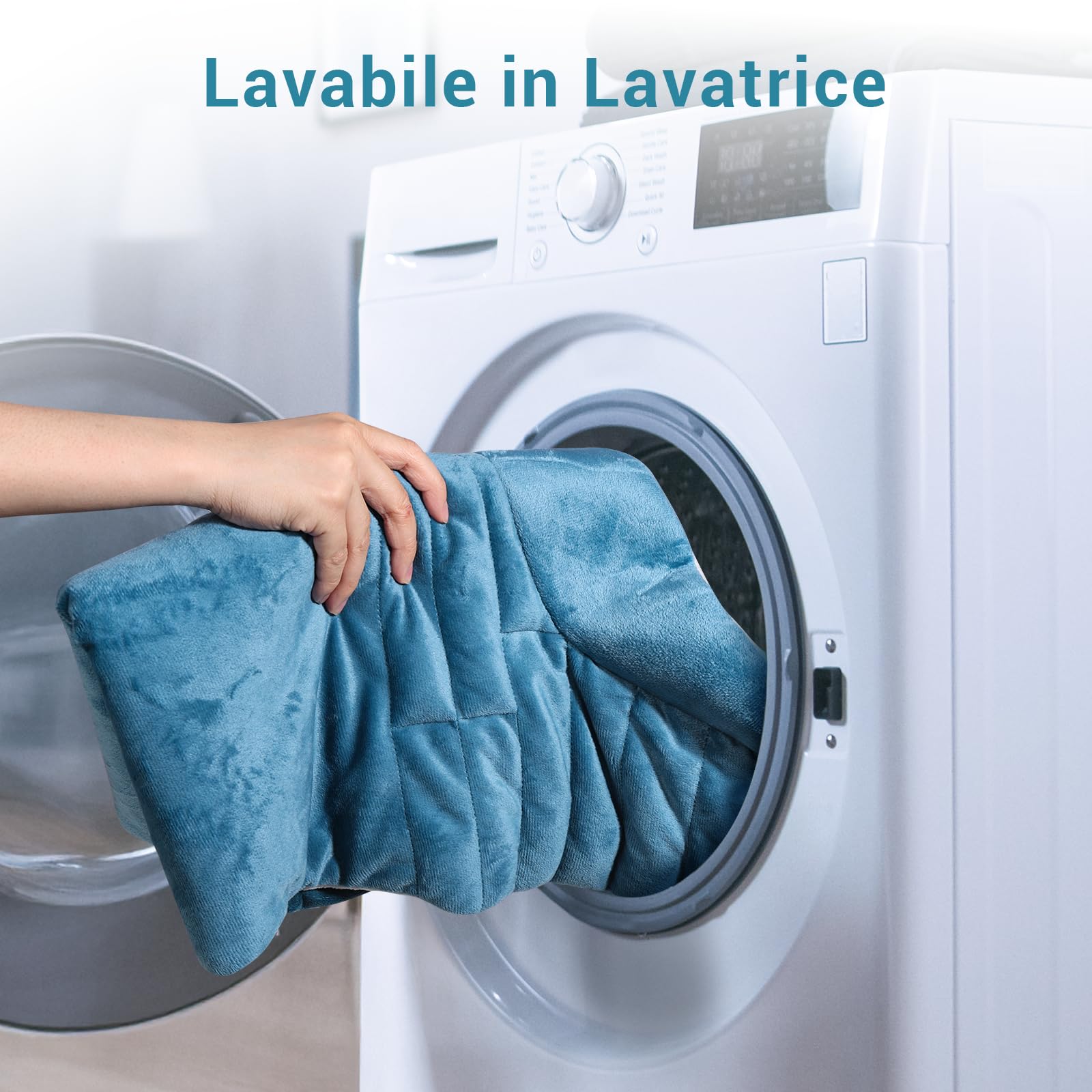 Comfytemp Termoforo Elettrico, Termoforo Ponderato per Schiena, Cervicale e Spalle, 9 Livelli di Riscaldamento, Termoforo Cervicale e Spalle, Cuscino Termico con Spegnimento Automatico, 53x 85cm