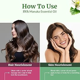 SVA Manuka Essential Oil - 1/3 Fl Oz - 100% Natural Manuka Oil - for Diffuser, Hair Care, Face, Skin Care, Aromatherapy, Scalp and Body Massage, Soap and Candle Making