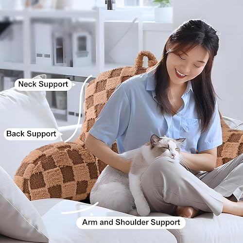 Miniatura 3 de Meeting Story Almohada de lectura estándar para sentarse en la cama, almohada de espuma viscoelástica triturada para silla, almohadas de lectura y