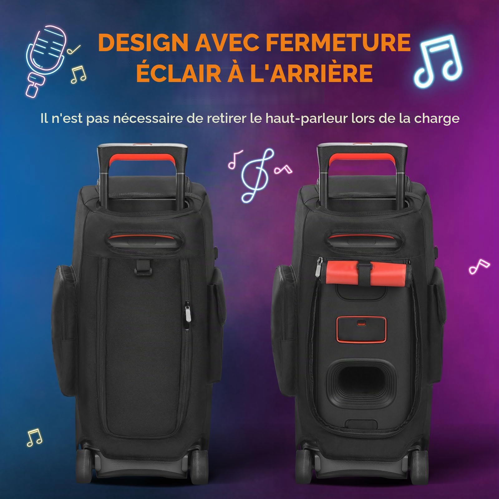 Étui pour enceinte Compatible avec JBL PartyBox 320 Enceinte portable, Housse de protection anti-poussière de voyage pour soirée en extérieur avec poches à fenêtre pour JBL PartyBox 310 et