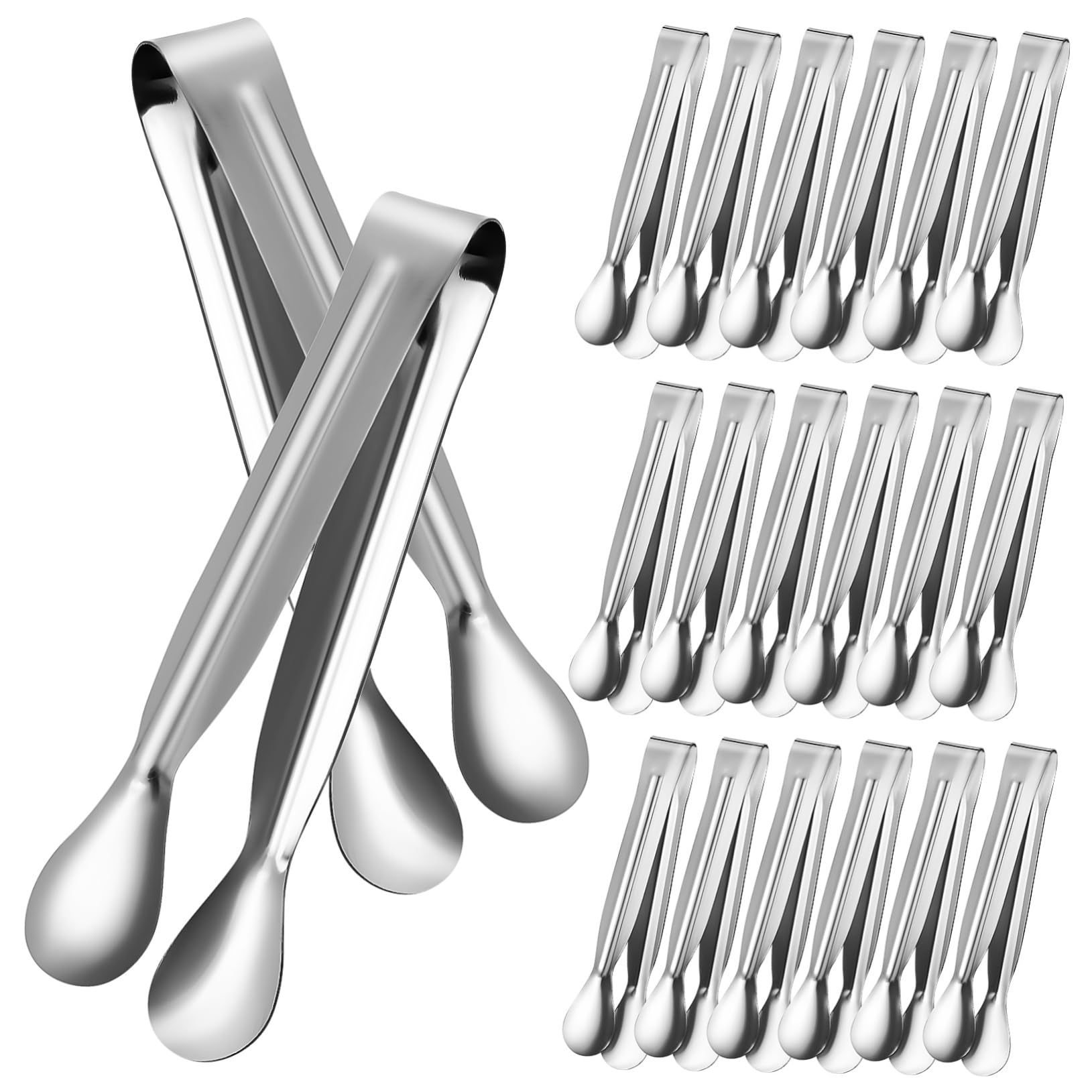 VILLCASE 18Pcs Mini Serving Tongs Tongs for Appetizers Salad Ice and Sugar Cubes Comfortable Grip and Easy to Clean Versatile Kitchen Utensils