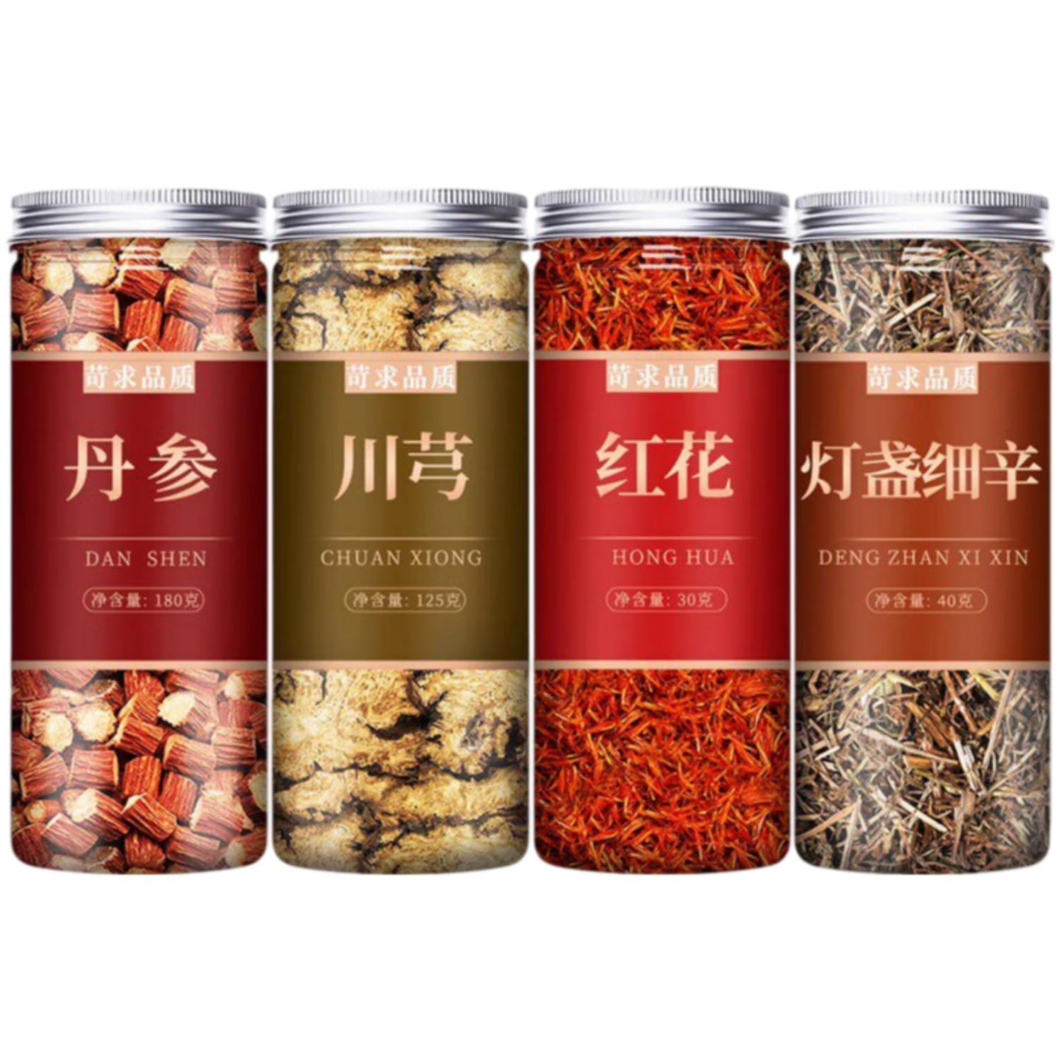 【4罐】丹叄 荭花 川芎 灯盏细辛 Premium Natural china herbal tea Loose Leaf Tea,Chinese Tea, Sulfur Free,Flower tea,dark tea,loose tea Sweet Fresh