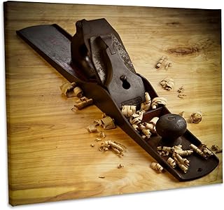 3dRose Oregon, Keizer, antique wood planer, carpentry - US38 RBR0150 - Rick A. Brown Museum Grade Canvas Wrap 14x11