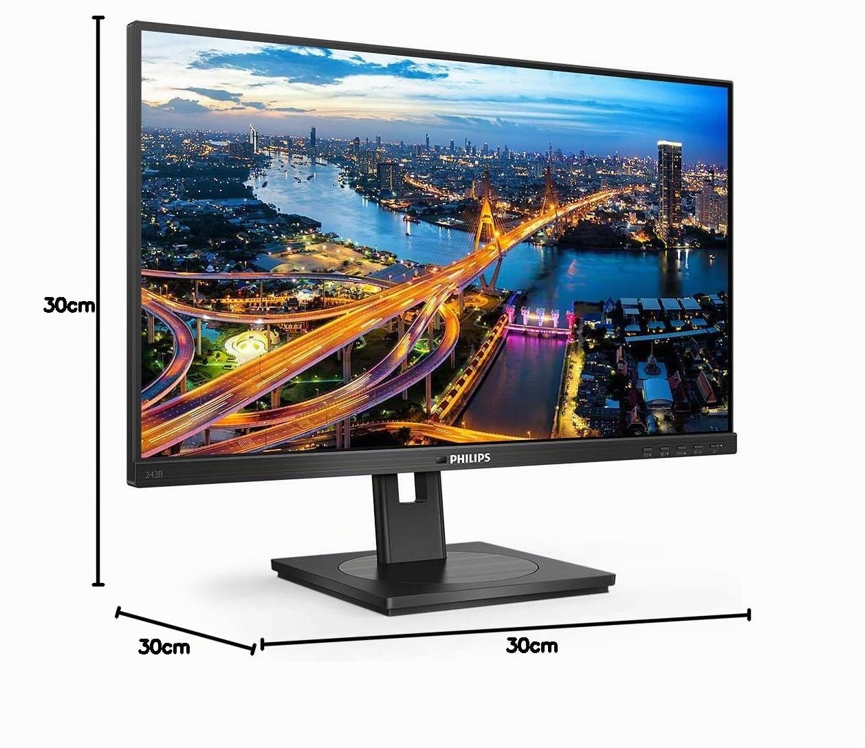 Philips 243B1-24 Zoll FHD USB-C Docking Monitor, höhenverstellbar (1920x1080, 75 Hz, HDMI, DisplayPort, USB-C, RJ45, USB Hub) schwarz
