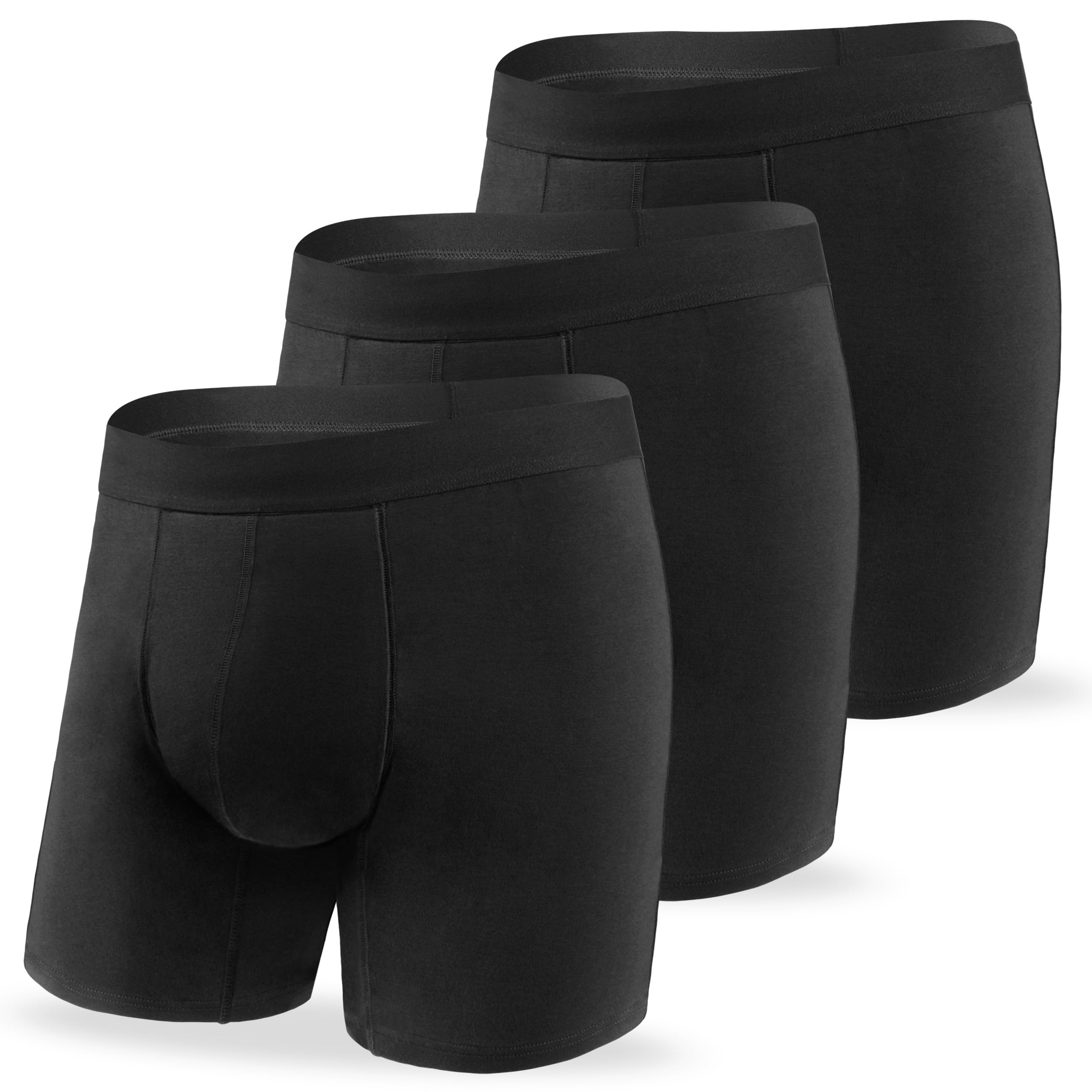 REELINDRY Washable Incontinence Underwear for Men Absorbent 2.3 oz Leak Proof Boxer Briefs Bladder Control 3 Pack (3 Black, 3XL)
