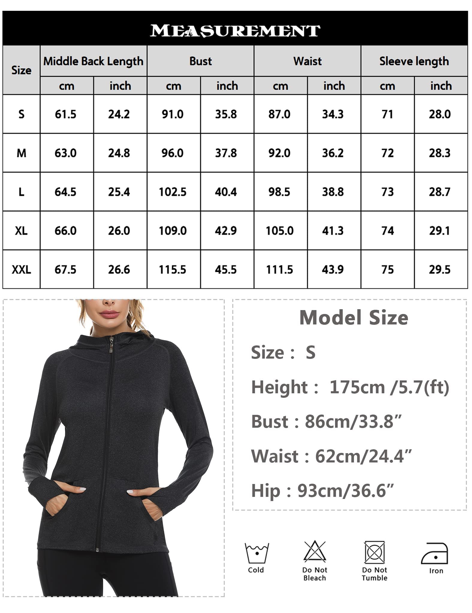 Sykooria Damen Laufjacke Voll Reißverschluss Sportjacke sudadera bebe Mujer - 5