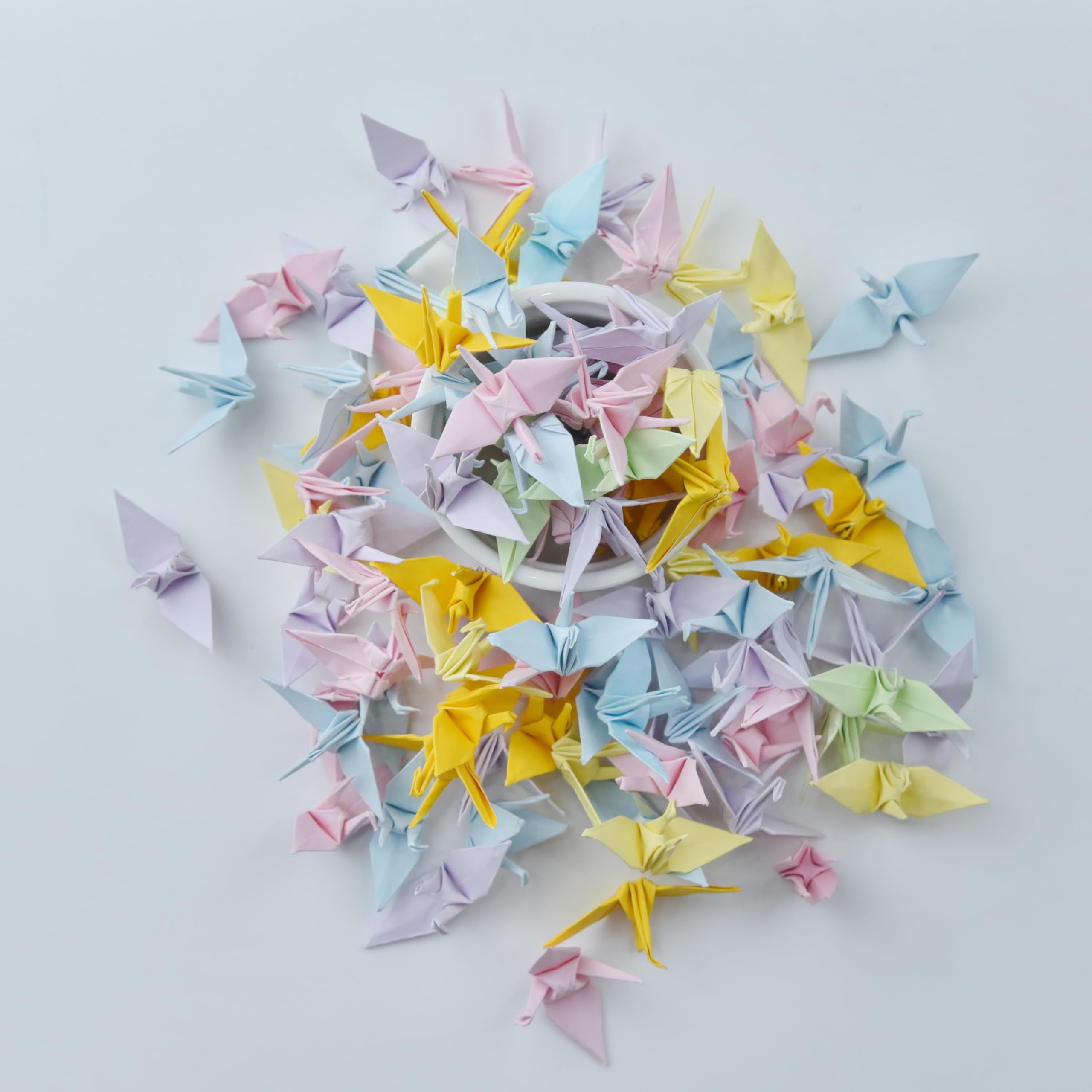 100 Origami Paper Crane Sweet color Paper Origami Crane Made of 3.81cm 1.5 inches for Wedding decor Origamipolly