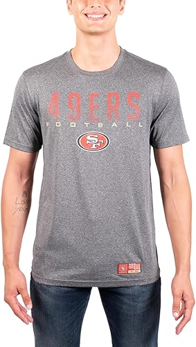 Ultra Game NFL Mens Super Soft Supreme Game Day T-Shirt in Heather Charcoal (Sizes S - 3XL)