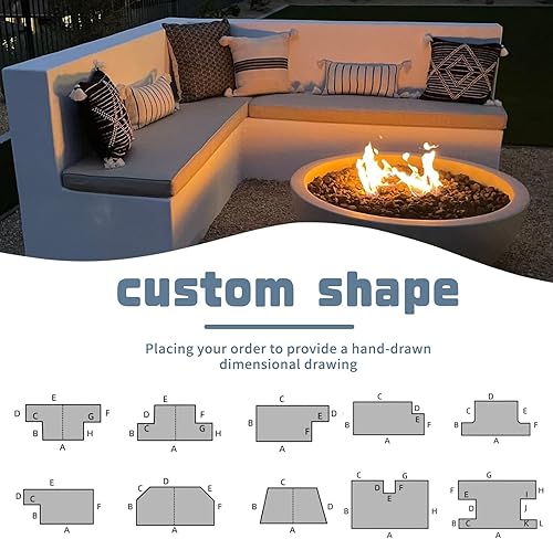 Miniatura 7 de Cojín de banco personalizado, cojines de banco de tamaño personalizado, cojines de banco personalizados para ventana de bahía, cojines de banco