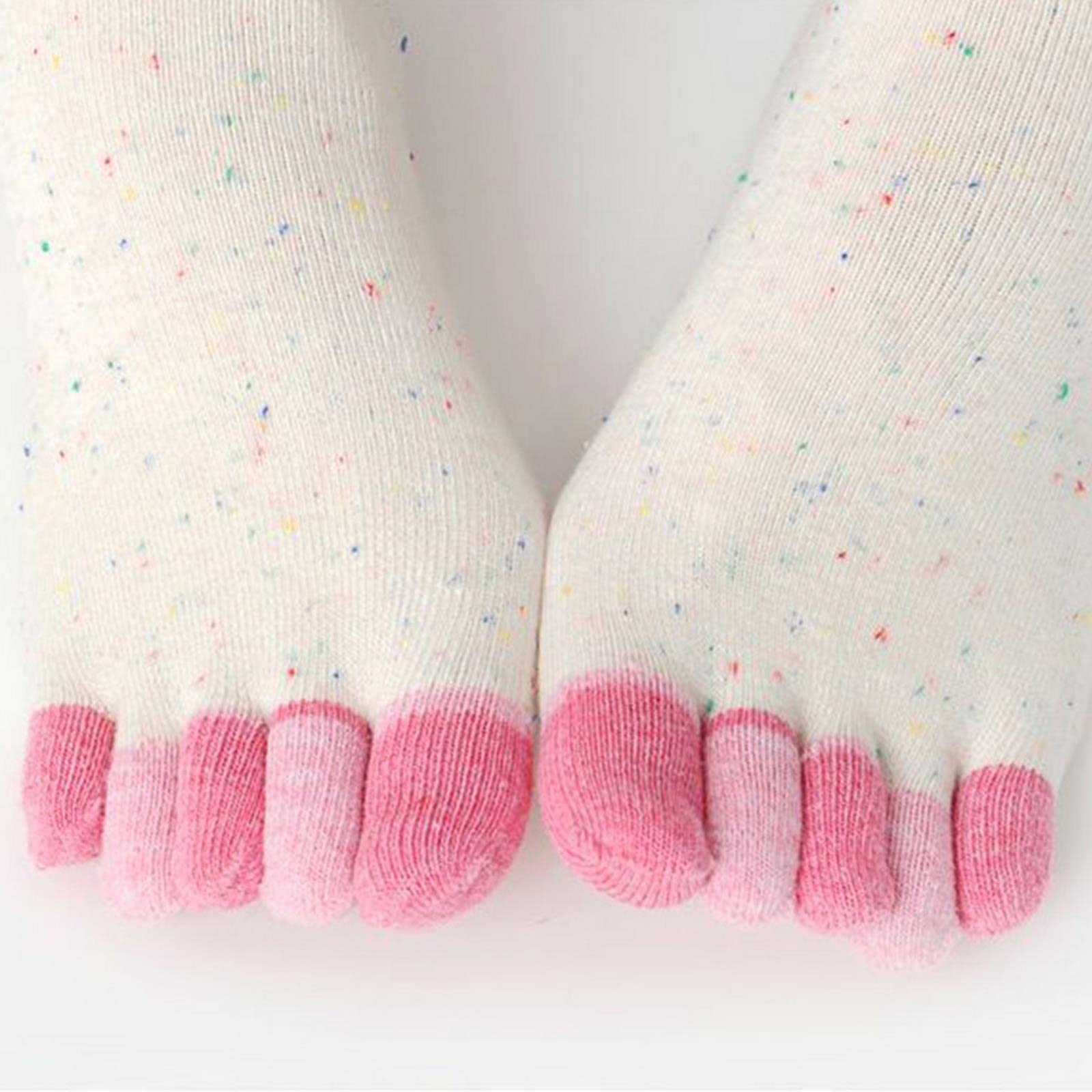 MOGSA Calcetines para mujer, 5 unidades, para primavera, otoño, cinco dedos, calcetines de tubo de algodón, calcetines coloridos para mujer, calcetines de 5 dedos