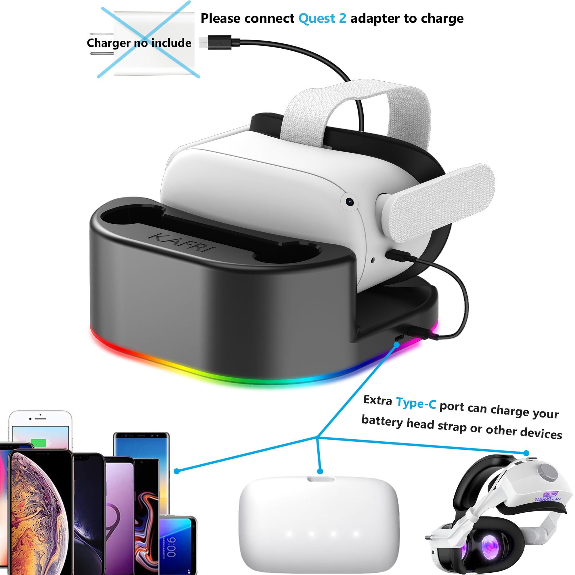 Amazon.com: KAFRI Charging Dock for Meta/Oculus Quest 3/3s/2