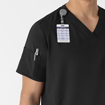 WINK Scrubs for Men, W123, V-Neck Tops with 6 Pockets
