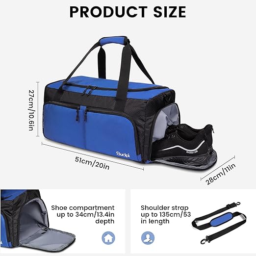 Borsone Palestra Sucipi - Borsa Sportiva Impermeabile Con Scomparto Scarpe E Tasca Bagnato - Foto 8