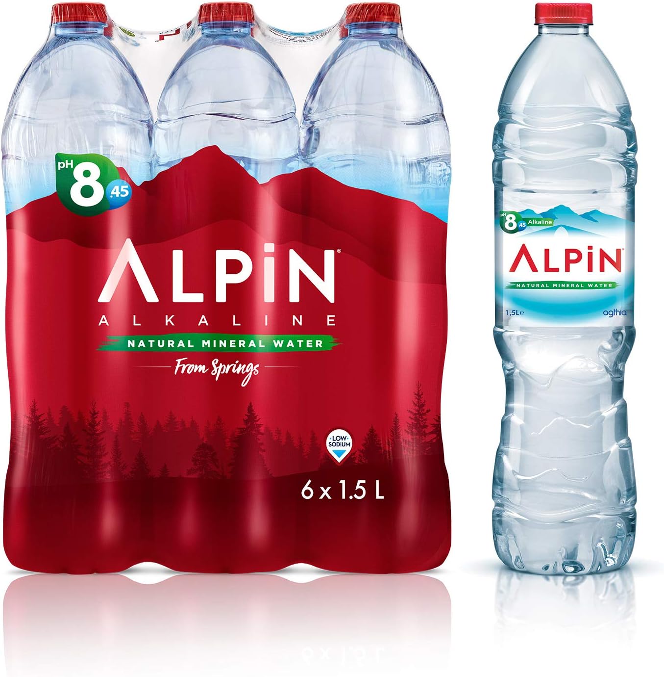 Alpin Alkaline Low Sodium Mineral Water, 1.5 Litre (Pack Of 6)