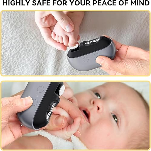 Miniatura 7 de Cortaúñas eléctrico, 3 en 1, automático y pulido con luz LED, lima de uñas de 2 velocidades, almacenamiento de polvo y cubierta magnética, seguro