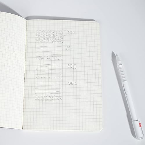 Miniatura 8 de TWONE - Paquete de 6 cuadernos de diario - 60 páginas con cuadrícula cuadrada30 hojas, cuaderno de papel grueso premium de tapa blanda para viajes,