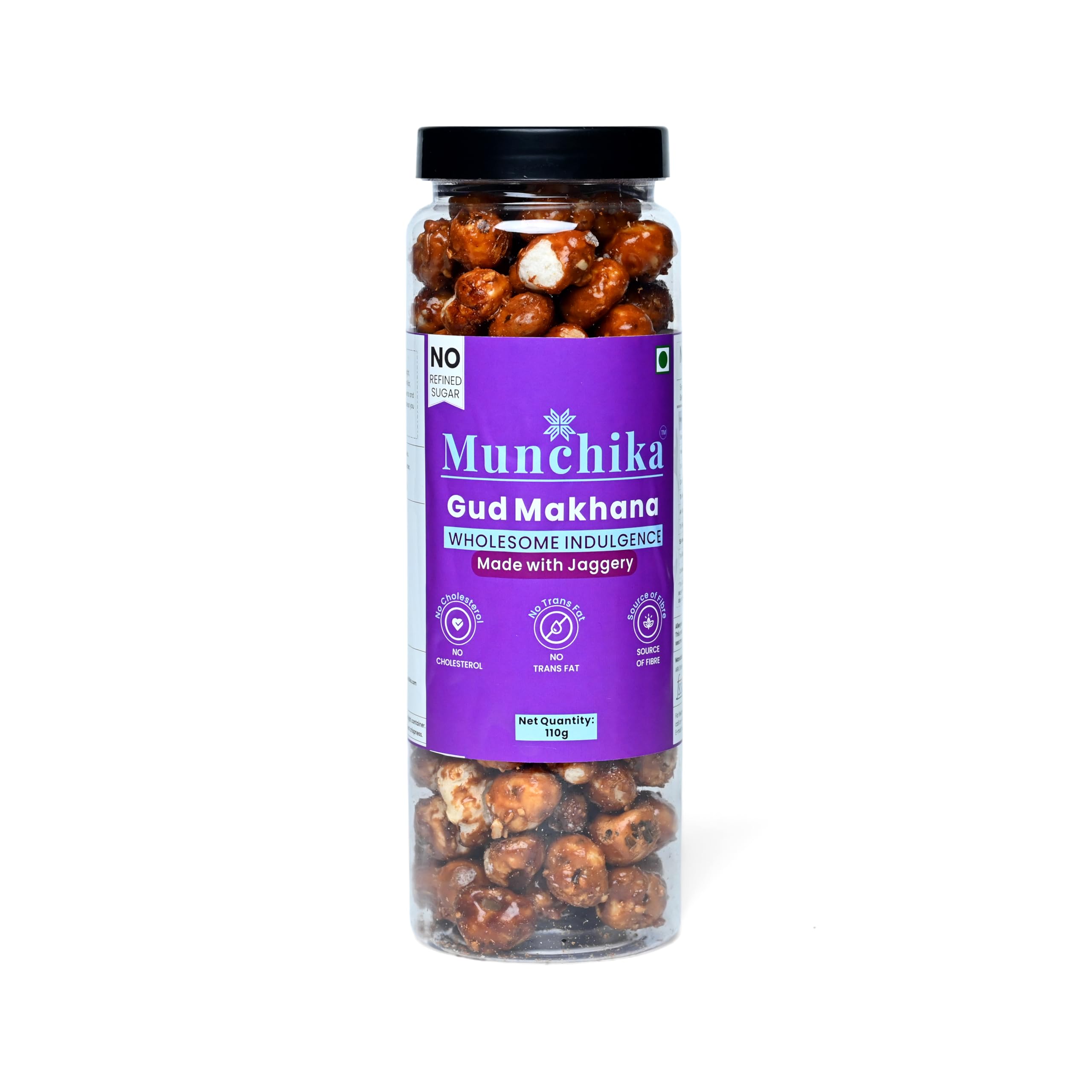 Munchika Gud Makhana | Roasted Foxnuts Coated with Jaggery | Sweet Healthy Snack | No Palm Oil | Ready-to-Eat | 110g-image-23
