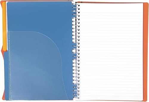 Miniatura 5 de Mintra Office - Libreta espiral de alta calidad durable, espirales cubiertas de tela, sin enganches, a rayas universitarias, divisores de bolsillo