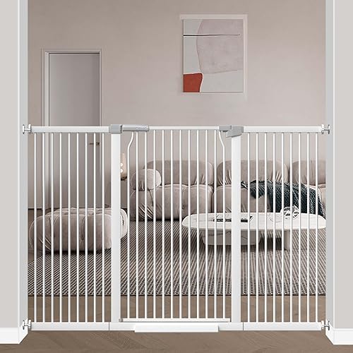 Miniatura 12 de Puerta de bebé extra alta de 40.5 pulgadas para puertas, puerta extra ancha para mascotas de 40.6 a 49.1 pulgadas, sin taladro, barrera de espacio