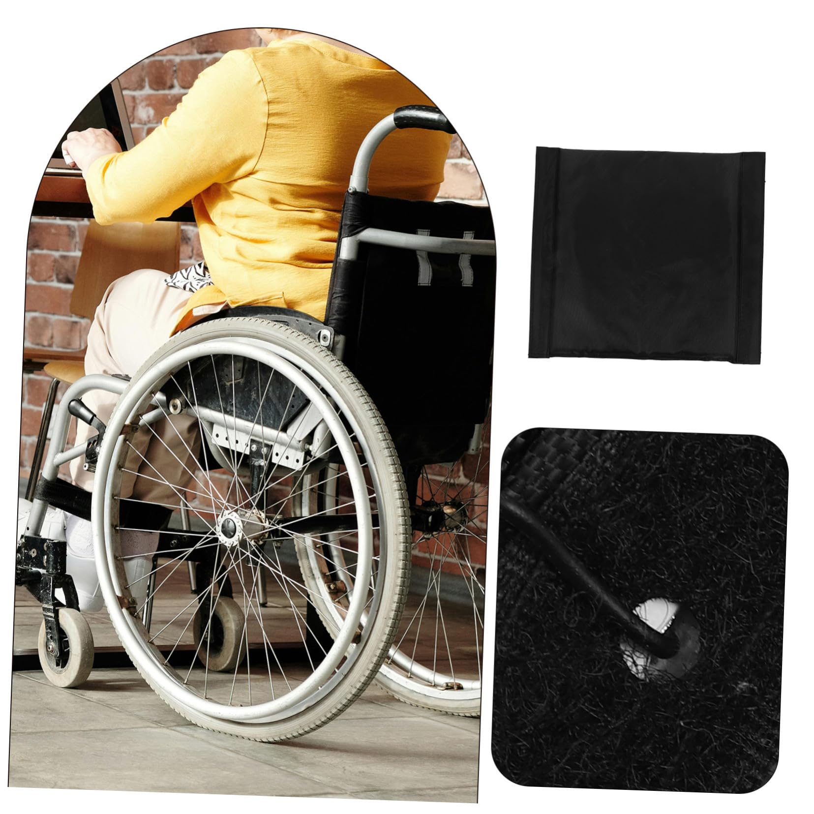 Anneome Cojín de Asiento Transpirable para Silla de Ruedas de Tela Oxford Negra Espuma de Alta Densidad, Fácil de Instalar Verano en Residencias para Personas Mayores