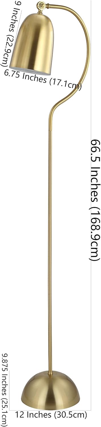 SAFAVIEH FLL4059A Lighting Zeid Brass Gold 66.5-inch (LED Bulb Included) Floor Lamp