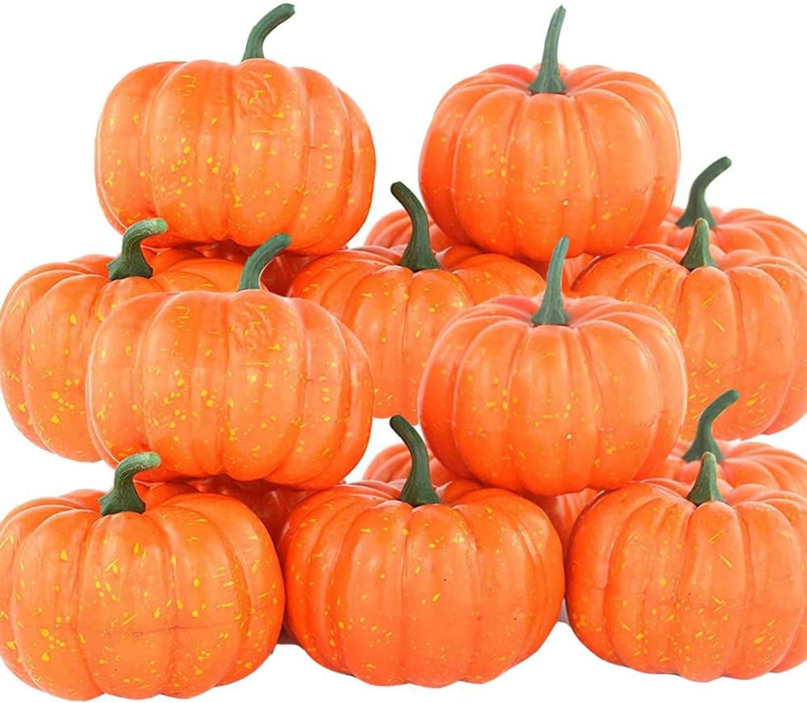 ShellKingdom Artificial Mini Pumpkin for Decoration, Fall Pumpkin for Home/Wedding Thanksgiving/Halloween/Party Decoration 12 PCS (Orange)