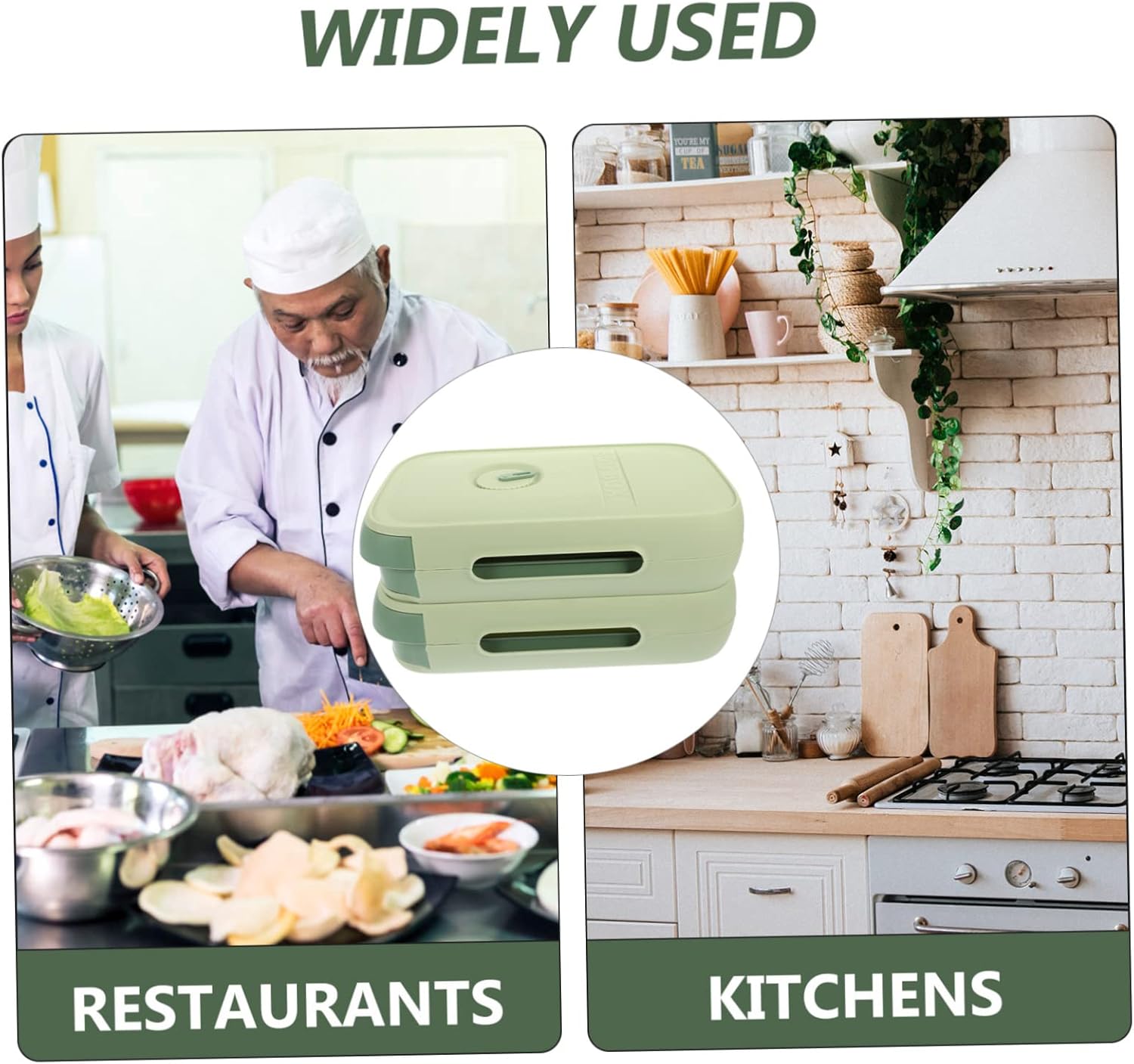 Mipcase 2pcs Type Storage Box Lid Stackable Refrigerator Organizer Bin for Eggs Large Capacity Holder for Kitchen and Fridge Green Storage Container