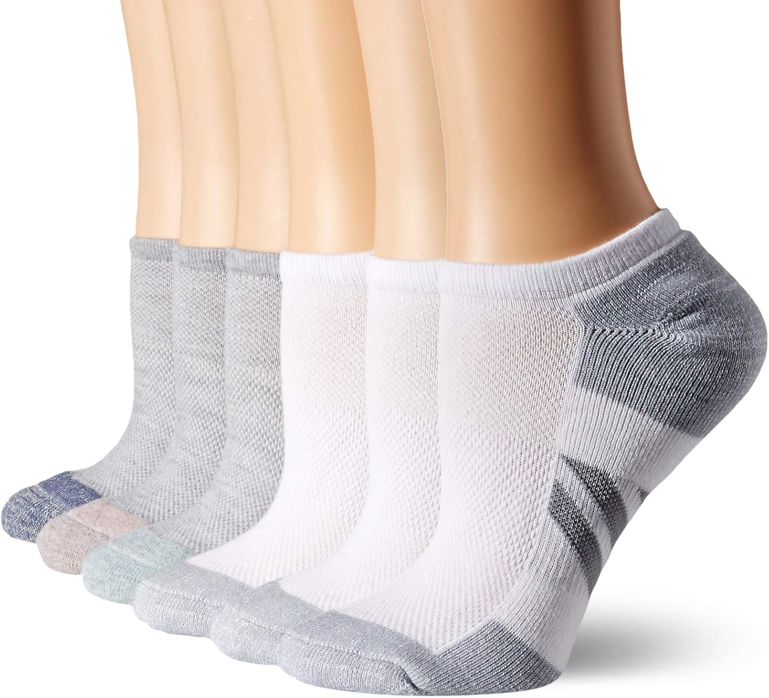 Amazon Essentials Women's Performance Cushioned Breathable Cotton Athletic No-Show Sports Socks, 6 Pairs