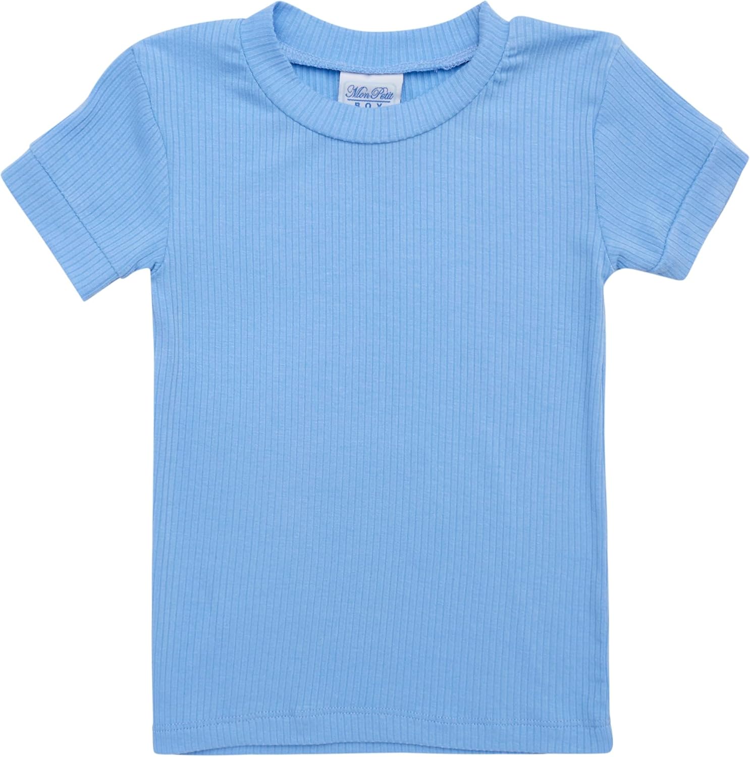Mon Petit Baby Boys' Pajama Set - 8 Piece Rib Knit Sleepwear Shirt and Pajama Shorts (12M-7)