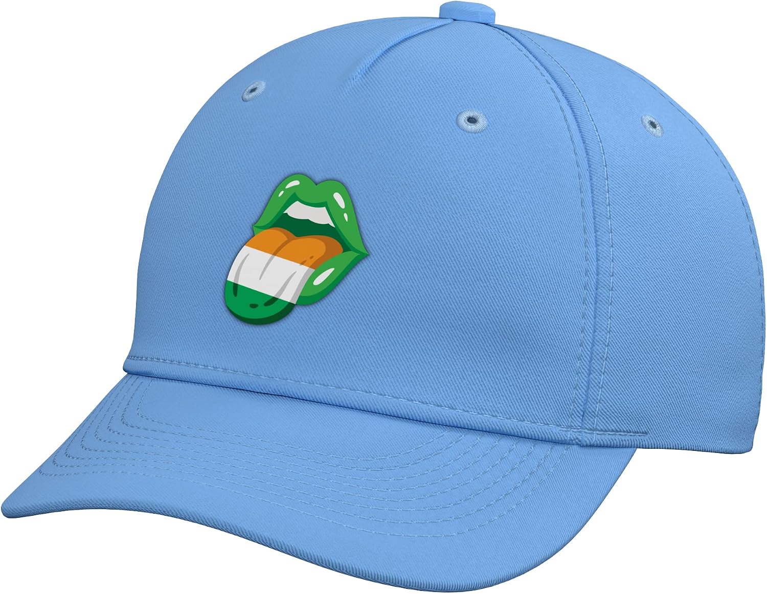 Irish Flag Ireland Tongue and Green Lips St Patricks Day Adjustable Baseball Hat