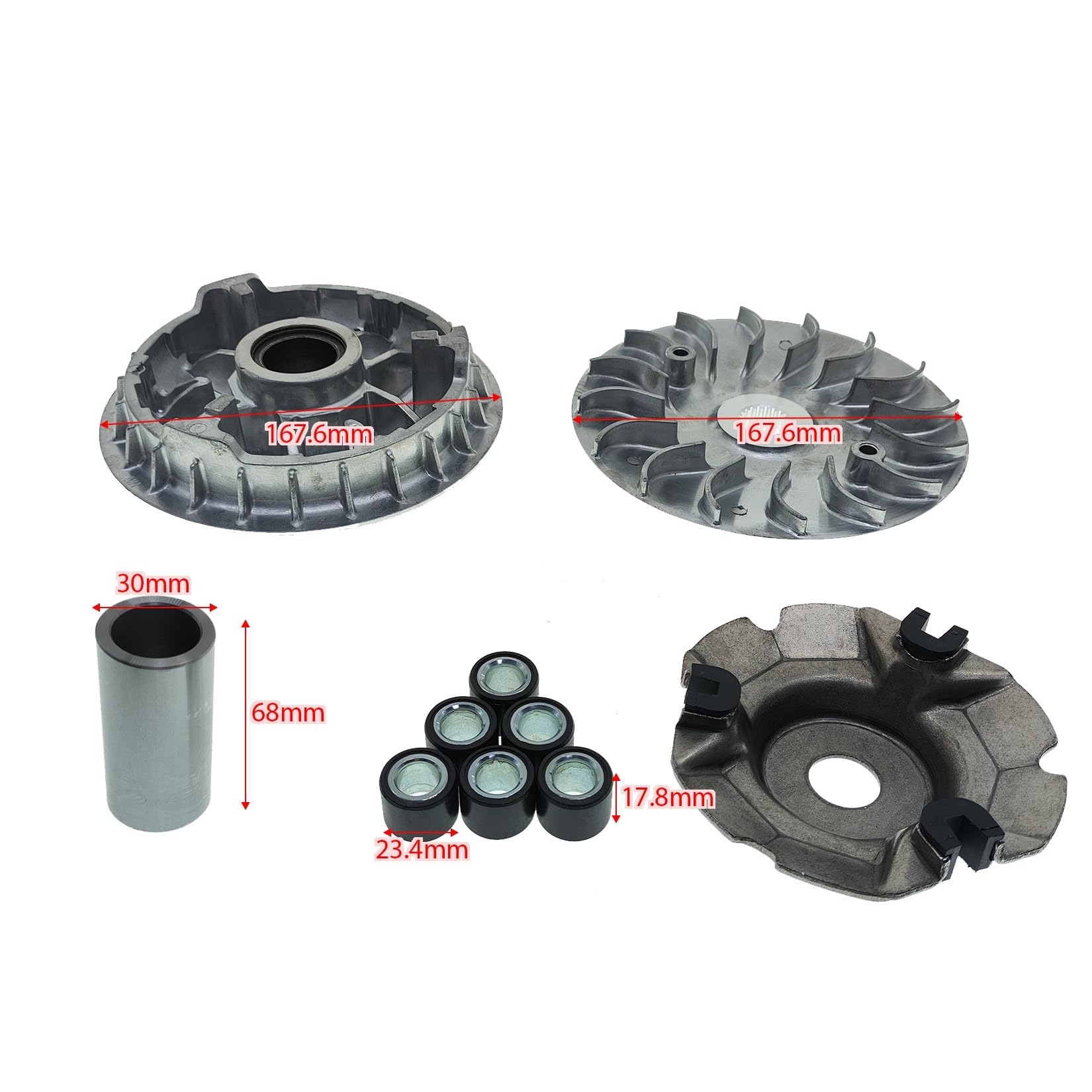 Variador para Patinete Honda NSS350 Forza350 SH350 ADV350 350cc, Conjunto de polea Facial, Juego Rodillos 23g, Placa Cuentas Boss B | Drive Face