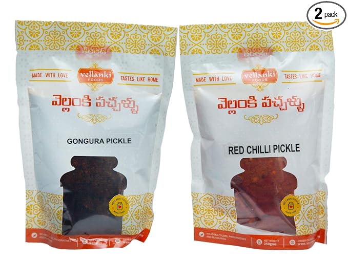 Red Chilli Pickle Pickle(250gms),Gongura Pickle(250gms) Combo Pack of 2