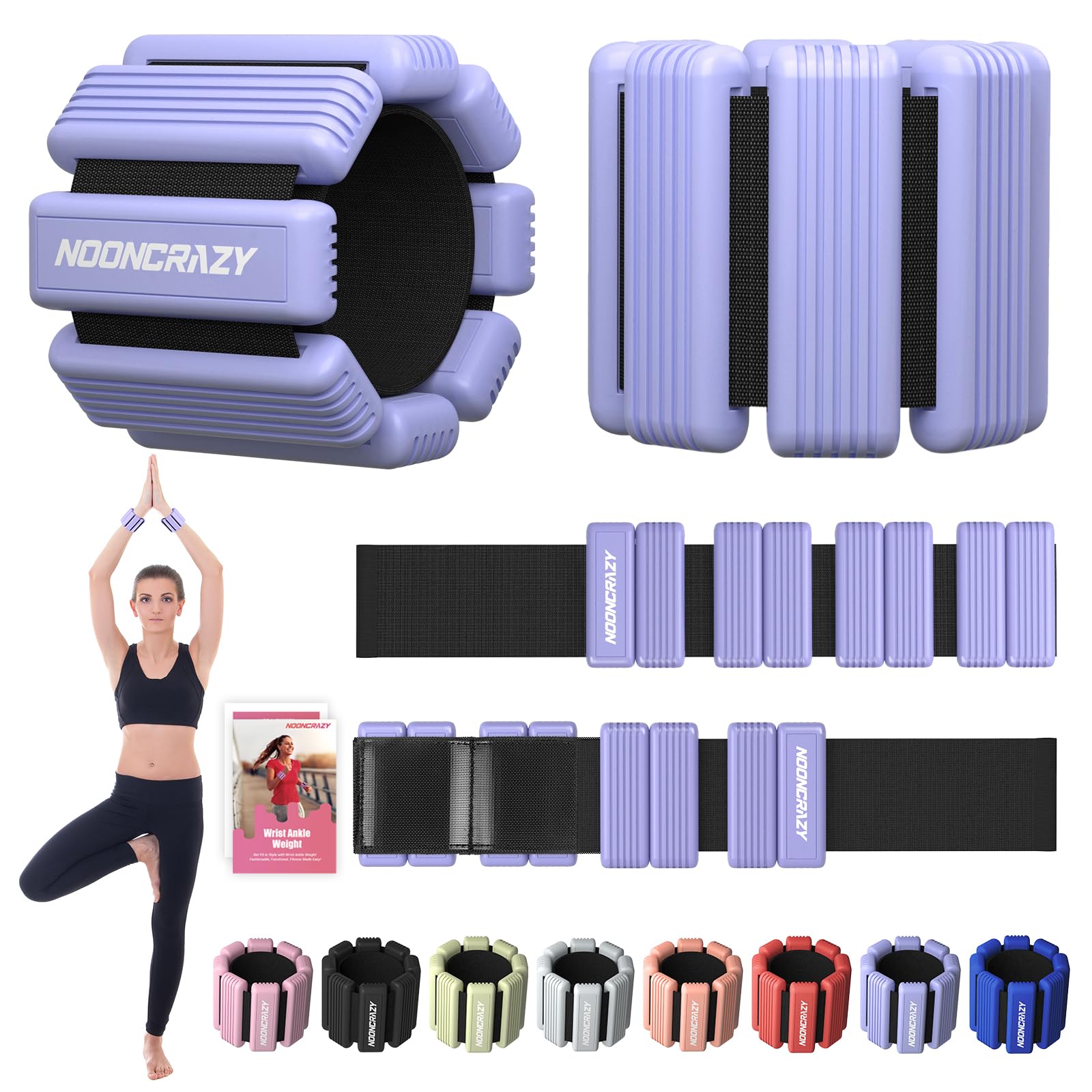 Pilates Wrist Ankle Weight for Women, Adjustable Weight Set of 2 | Soft Silicone, Strong Hook & Loop, Wearable Arm Leg Weight for Walking, Yoga, Barre, Strength Training at Gym & Home