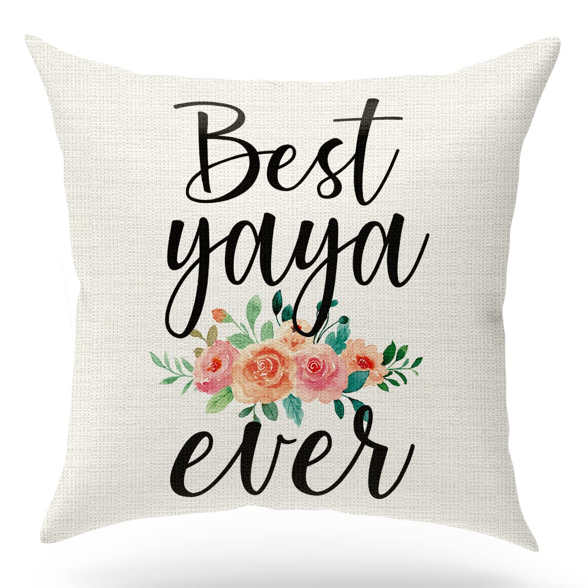 KongMoTreeYaya Gift Pillow Case, Best Yaya Ever, Birthday Gift for Grandma, Perfect Present for Grandma, 18x18 Inches