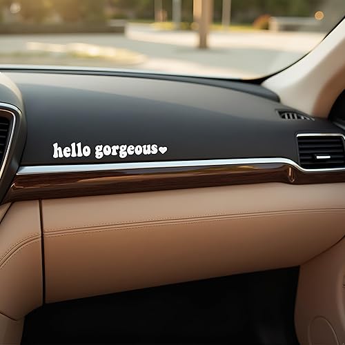 Miniatura 7 de 4 calcomanías blancas de 3.9 in para espejo retrovisor, calcomanía de coche en miniatura, regalo de pared para mujeres, calcomanías de parachoques e